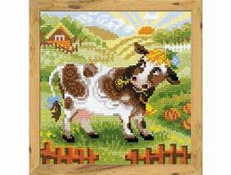 Riolis The Little Farm Cow (10 count) #1522 7.75" x 7.75"/20 cmx 20 cm X Stich Kit